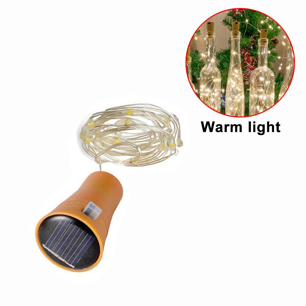 

Solar 20LED Wine Bottle Lights Cork Shape Fairy Lights Garland Christmas Light Copper Wire Home Room Decoration Lamp 1pcs