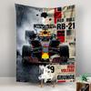 Tapiserie Red Bull Racing RB21 F1 Auto Grunge Vysokorychlostní Plakát Nástěnné Umění pro Fanouška Formule 1 Dekorace Garáže