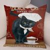 Cute Pet Cartoon Animal Cushion Retro Coffee Cat Pillowcase Decoration Sofa Home Car Pillowcase