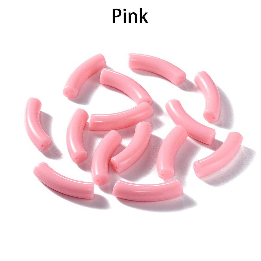 10pcs/lot 10*33mm Acrylic Beads Curved Tube Multicolor Loose Spacer Beads For Necklace Bracelets DIY Jewelry Making Accessories