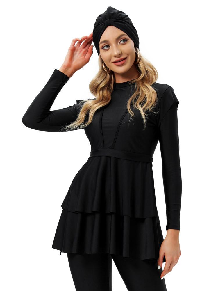 2022 Women's Conservative Muslim Swimsuit with Chest Pad