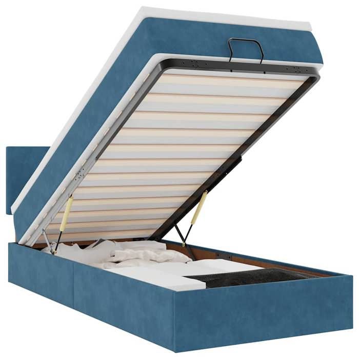 VidaXL Cadre de lit ottoman avec matelas gris foncé 100x200 cm velours, cadre de lit, cadre de lit rembourré, cadre de lit 3311682