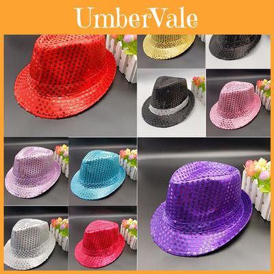 Trilby Hut Paillettenkappe Pailletten Tanzparty Kostüm Mj Jazz Fedora Performance