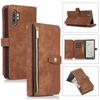 Custodia in Pelle con Cordino Lungo per Samsung Galaxy S25 Edge S24 FE S23 Plus S22 Ultra S21 S20 S10 Note 20 Portafoglio con Zip Copri Telefono per Carte