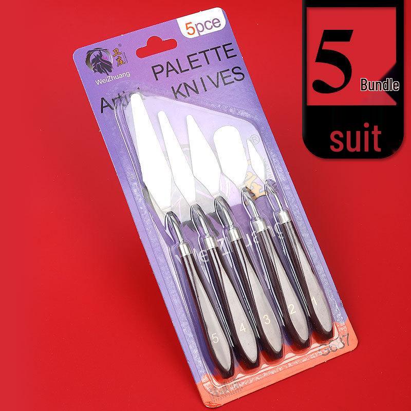 5-Piece Stainless Steel Palette Knife Set for Oil and Gouache Painting
