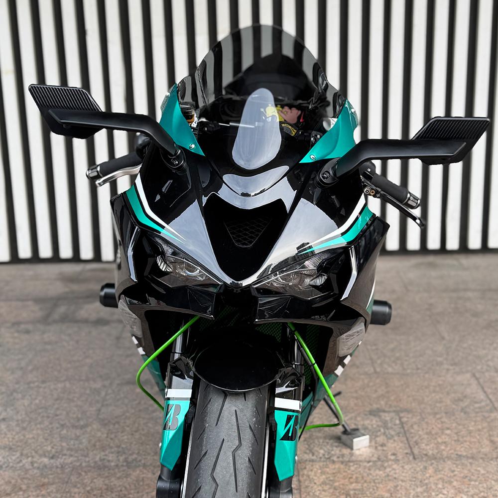 Universal Motorcycle Side Wing Mirrors For Kawasaki YAMAHA Aprilia Honda Suzuki Motorcycle Rotatable Adjustable Wind Wing Mirror
