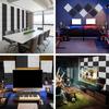 12 Pieces Acoustics Foam Wall Tiles Soundproof Foam Panel Square Wall Panels Perfect for Quiet Study Spaces and Library