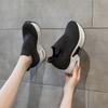 Fashion 8cm Air Mesh Platform Sneakers Wedge Crystal Shoes White Black Height Increased High Heel for Women Slip on Shoes Vulcanized New