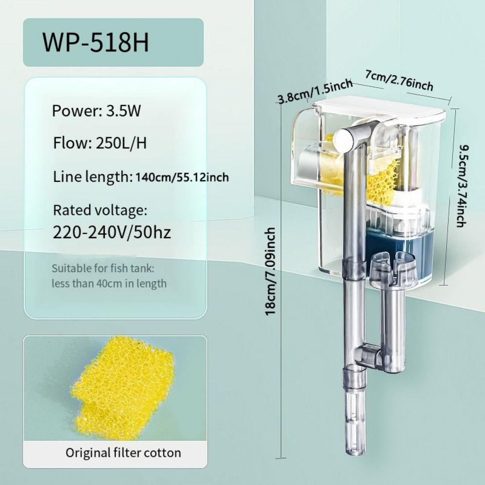 Waterfall Type Quiet Fish Tank HOB Filters Stay Clean Technology Water Purifier  Fish