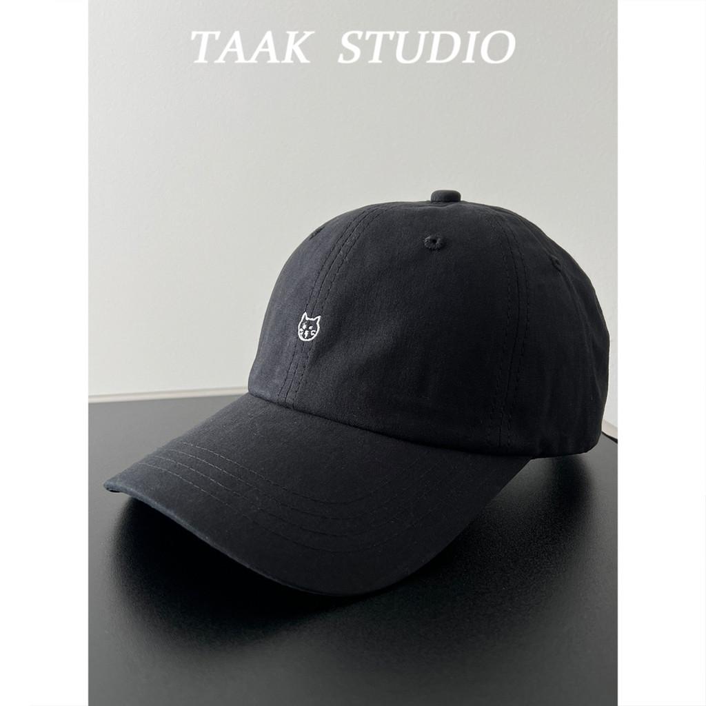 

Cute Cat Mesh Baseball Cap With Embroidered Letters For Spring Summer Casual Wear чёрный
