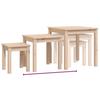 3 Piece Solid Pine Wood Nesting Tables