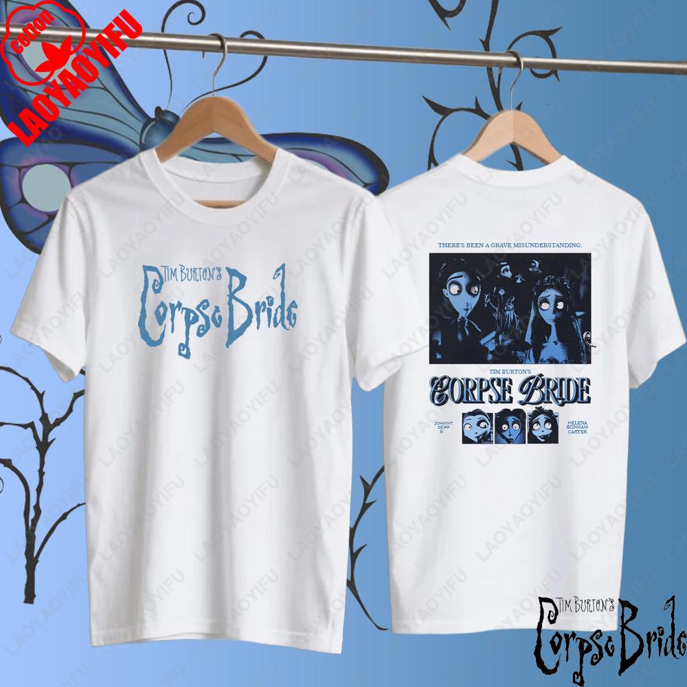 Corpse Bride Vintage Film Bedrucktes T-Shirt Herren Damen Mode Baumwolle Kurzarm T-Shirt Klassisches O-Ausschnitt Kleidung Tees Tops