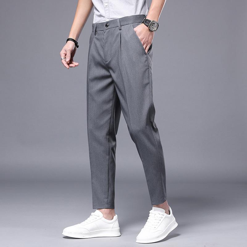 Ležérní kalhoty Pánské Nine Rovné Slim Jarní a Podzimní Business Pánské kalhoty na nohy letní kalhoty