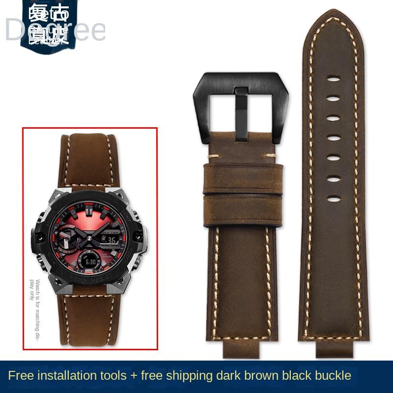 

for CASIO G-Shock GST-B400/ GST-B200 Wrist strap leather watch belt cowhide watchband accessories 24*14mm Convex 24*16 Convex 16mm