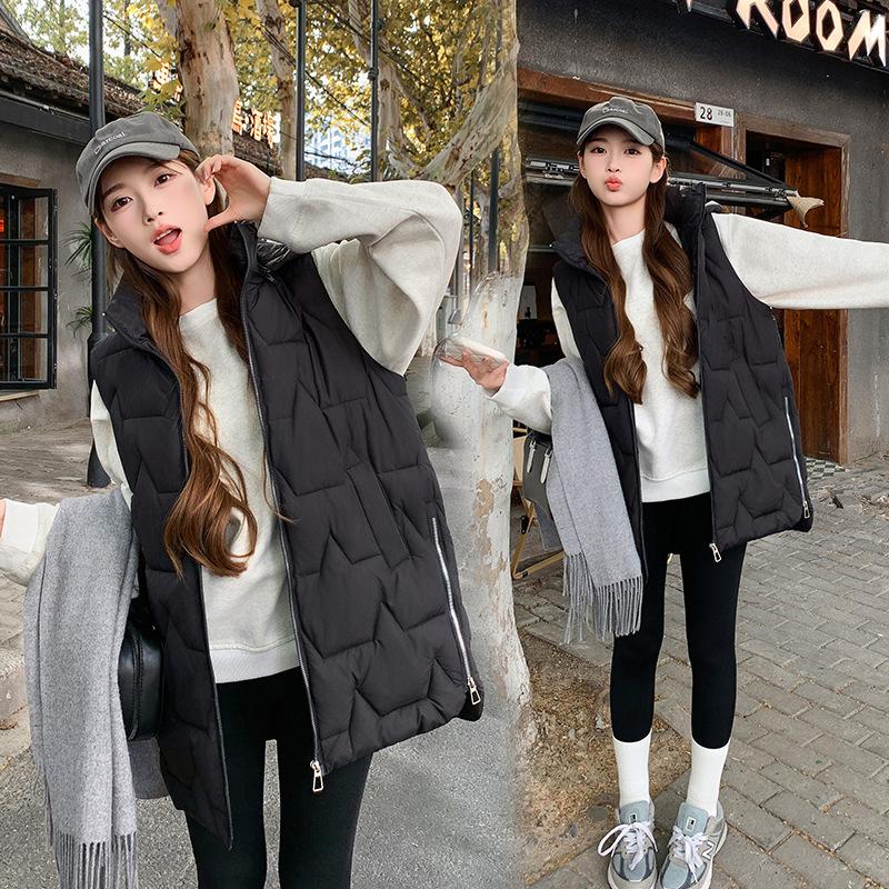 Winter new fashion age-reducing and thin vest jacket women's cotton vest sleeveless vest outer vest