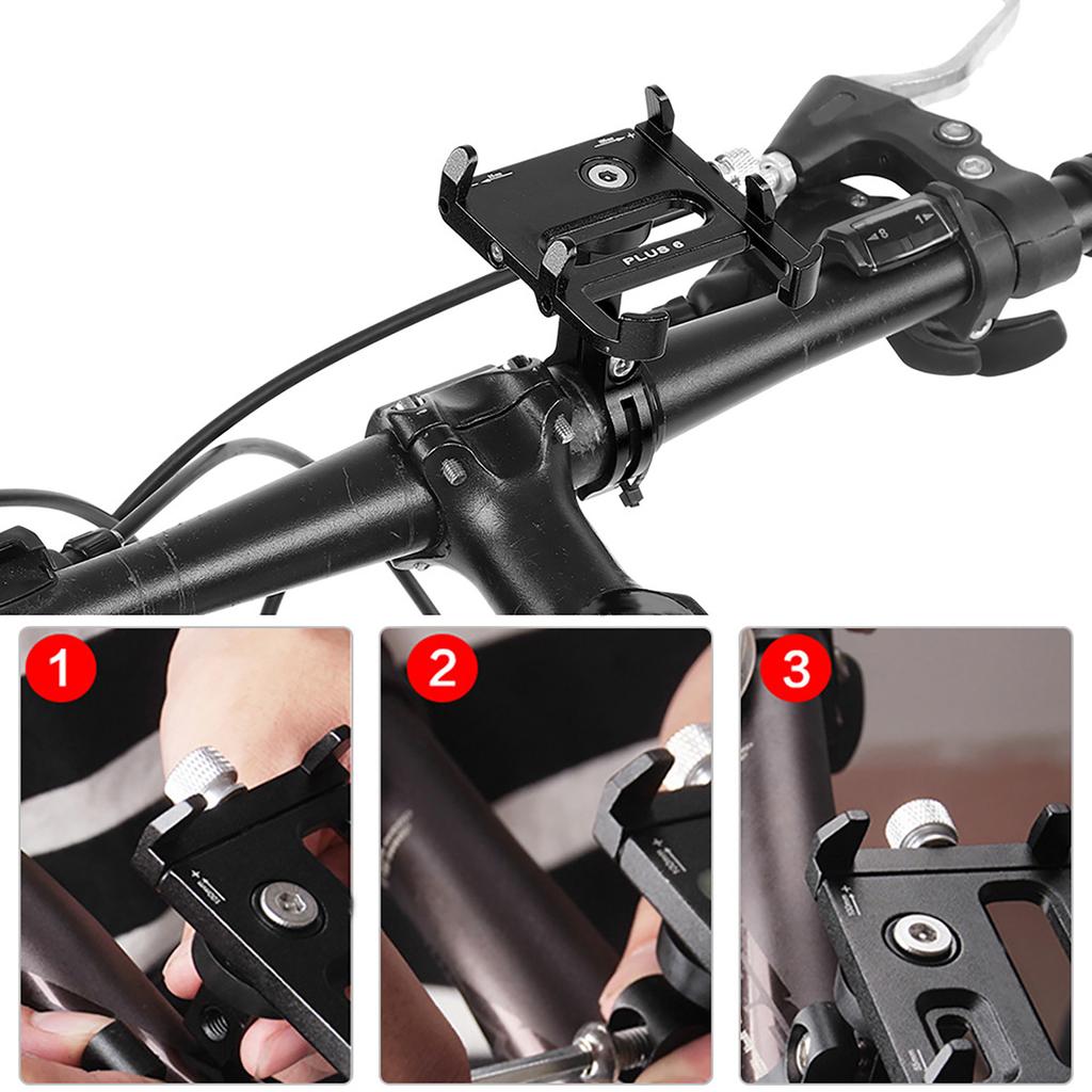 Road Bicycle Mountain Bike Mobile Phone Holder with 360 Degree Rotation Black