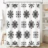 Snowflake Shower Curtain Black White Bath Decor Waterproof Fabric 3D Print Modern Design for Bathroom Decoration (72x84)