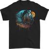 A Tiger and Moon Mens T-Shirt 100% Cotton