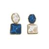 Geometric design blue square earrings light luxury high-end earrings versatile temperament stud earrings new fashion earrings