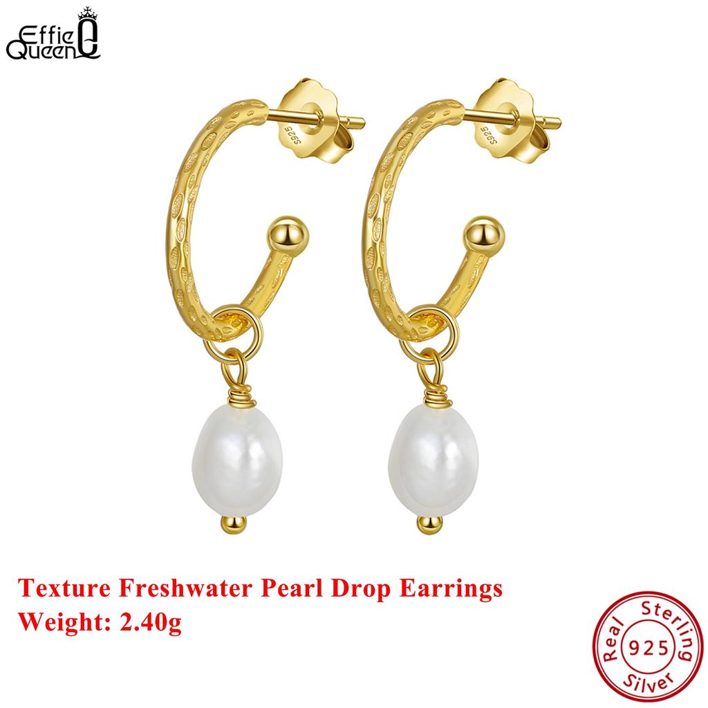 Effie Queen Handpicked AAA+ Quality Natural Pearl Earrings Dangle 925 Sterling Silver Popular Banquet Party Jewelry Gift GPE16