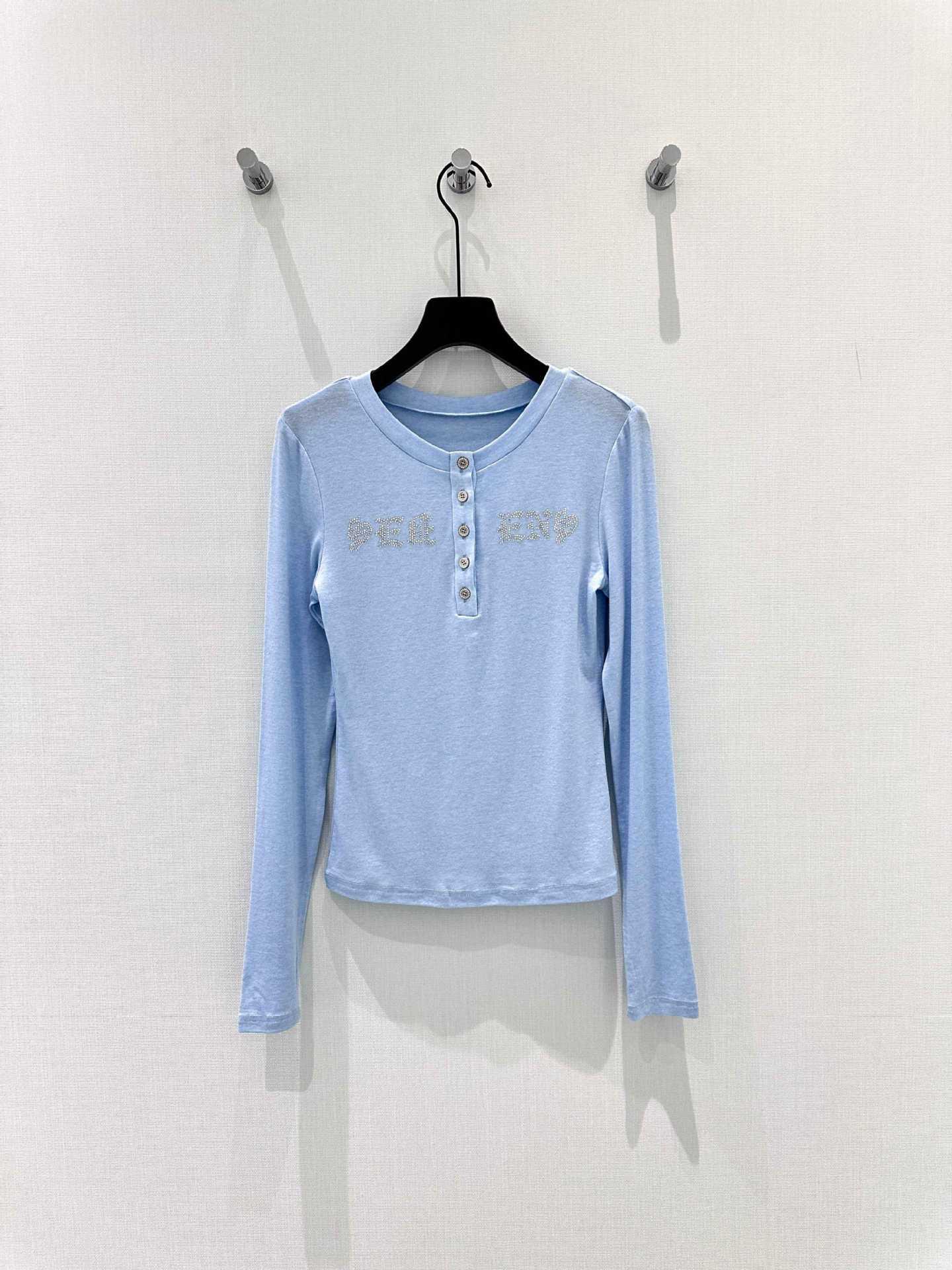 

Slim-Fit Tencel Long-Sleeve Top with Waist-Cinching Half-Open Collar Medium синий