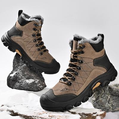 Winter Herren Warme Wanderstiefel High-Top Outdoor Plüsch Sneakers Freizeitschuhe