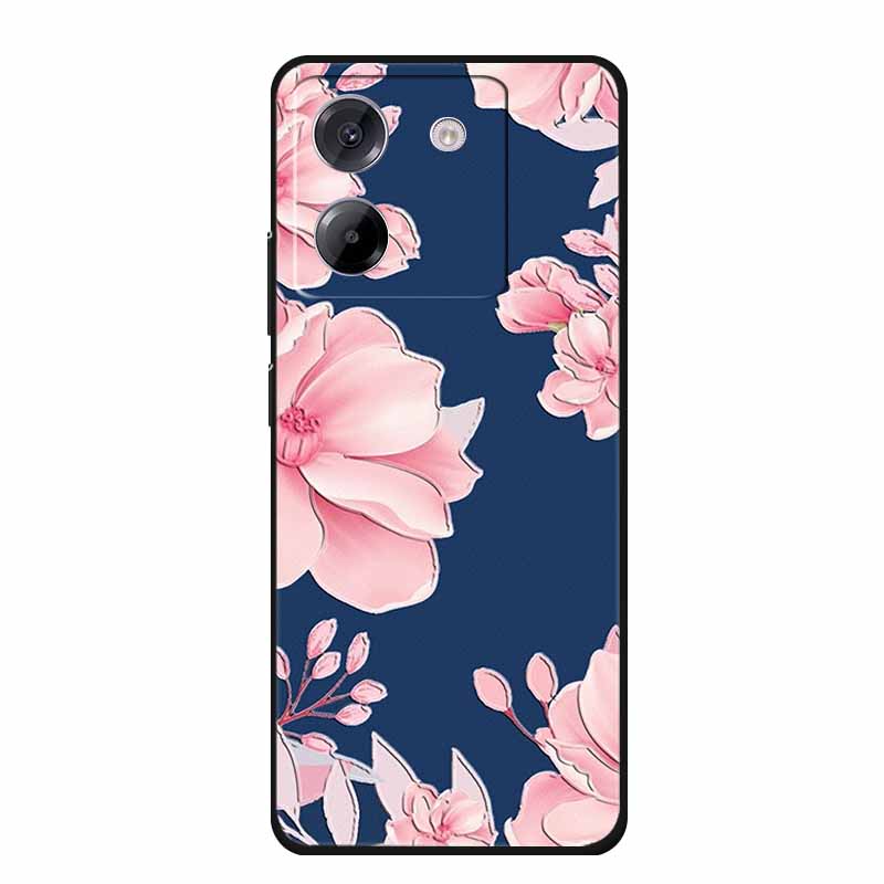 3D Emboss Case For POCO M7 Pro 5G Phone Case Relief Flowers Black Silicone Soft Back Cover For Xiaomi Poco M7 Pro Case Coque Bag