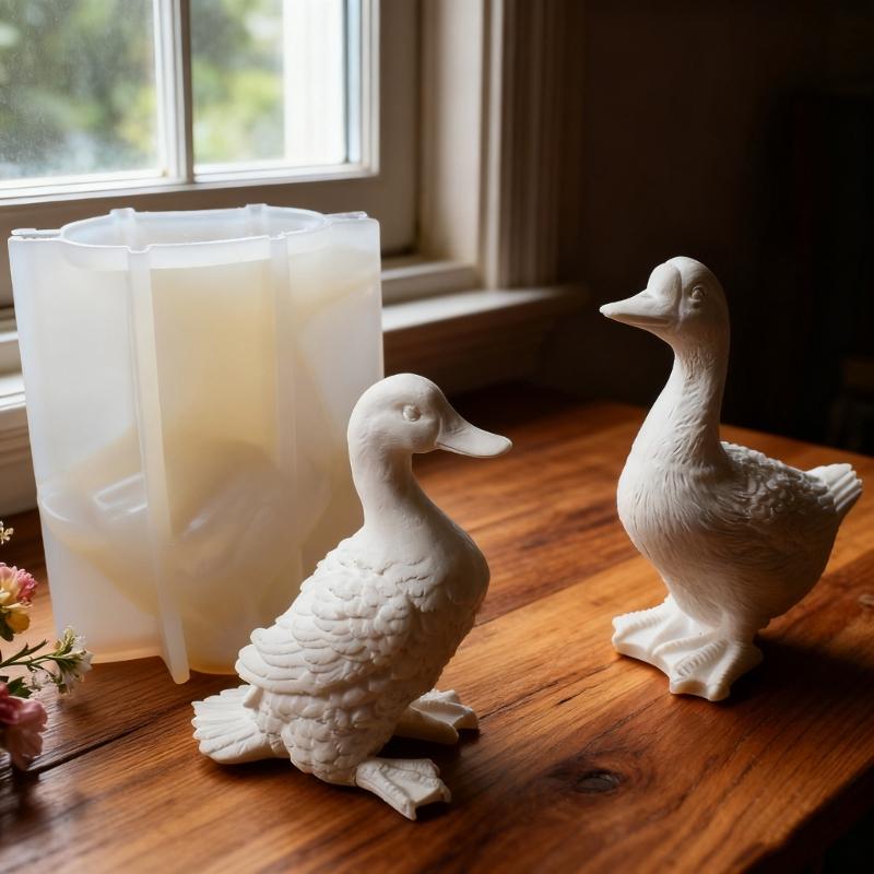 Silicone Craft Mold For Candle Soap Chocolates Making Epoxy Resin Casting with 3D Duck Shape Easy Releases Design
