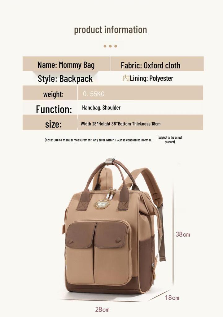 Stylish Lightweight Mummy Backpack: High-Capacity Baby Bag for Easy Outings
