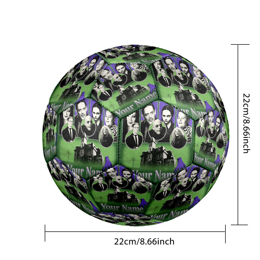 Custom Text Size 5 Soccer Ball, Standard Match Football For OutdoorThe Addams Family