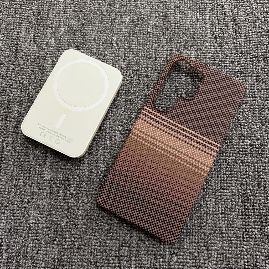 Carbon Fiber Kevlar Pattern Phone Case for Samsung Galaxy S24 S25 Ultra plus - Thin Magnetic Protective Cover