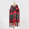 Commuter scarf atmosphere retro plaid clip pattern scarf warm and cold and windproof scarf long scarf