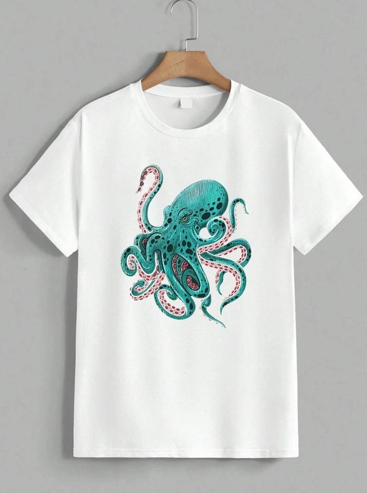 Kraken Octopus T-Shirt Sea Monster Graphic Tee Ocean Life Marine Unisex 2 3XL