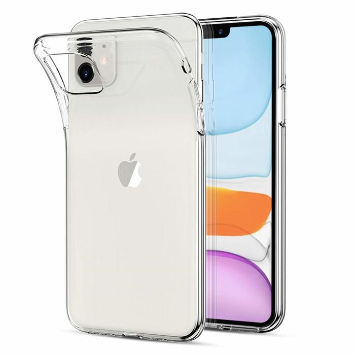 Case and Neck Strap for iPhone 11 - Transparent Soft TPU Adjustable Black Cord Phonillico®