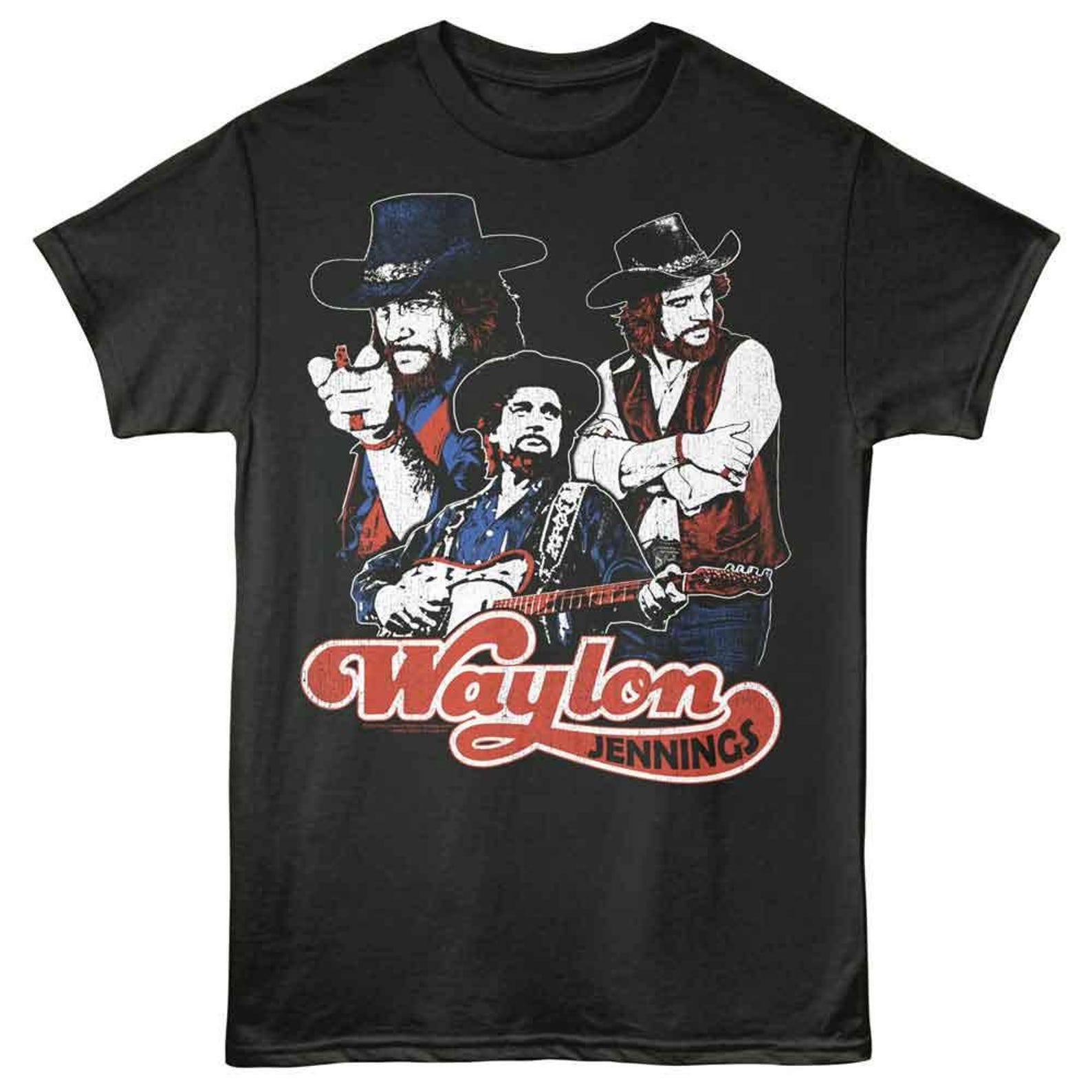 Waylon Jennings Collage Smoke T-Shirt 4XL