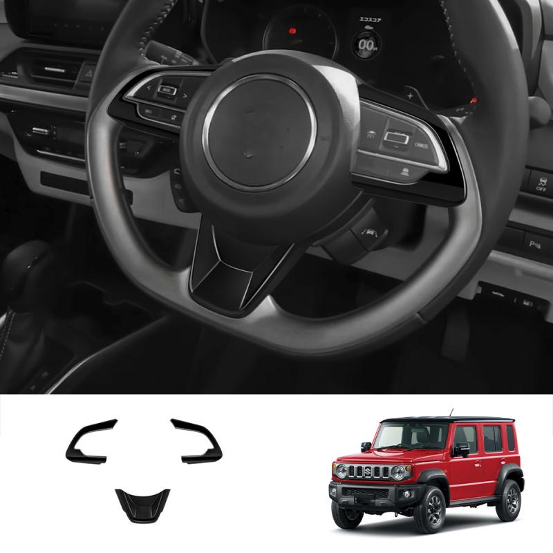 

L/RHD ДЛЯ SUZUKI Jimny Nomade 5/SIERRA 3 2025 углеродное волокно Внутренняя кнопка переключателя рулевого колеса управление направлением декоративная крышка ABS black