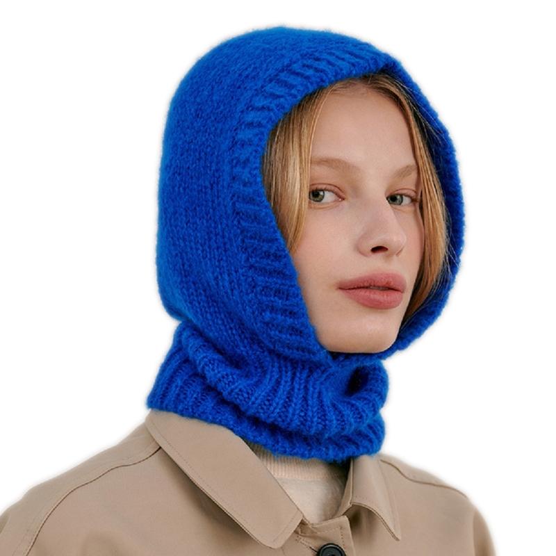 

Зимняя ветрозащитная шапка для езды на велосипеде, для альпинизма на открытом воздухе, рыбалки, утолщенная вязаная шапка, многофункциональный шарф для езды синий