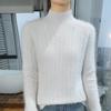 Lekasha Women's Mink Cashmere Knit Pullover - Half-High Neck, Autumn/Winter Loose Fit.