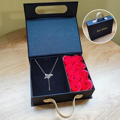 Eternal Rose Jewelry Box Exquisite Ring Necklace Packaging Display Box Couple Romantic Exchange Surprise Gift Boxes Wedding