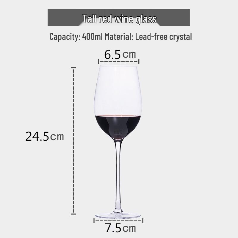 Tall Crystal Bordeaux Red Wine Glass