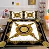 Gold Duvet Cover Gold Pattern 3D Luxury Printed Quilt Cover King Size Bed Suitable for Teens Adults Polyester Bedding Set
