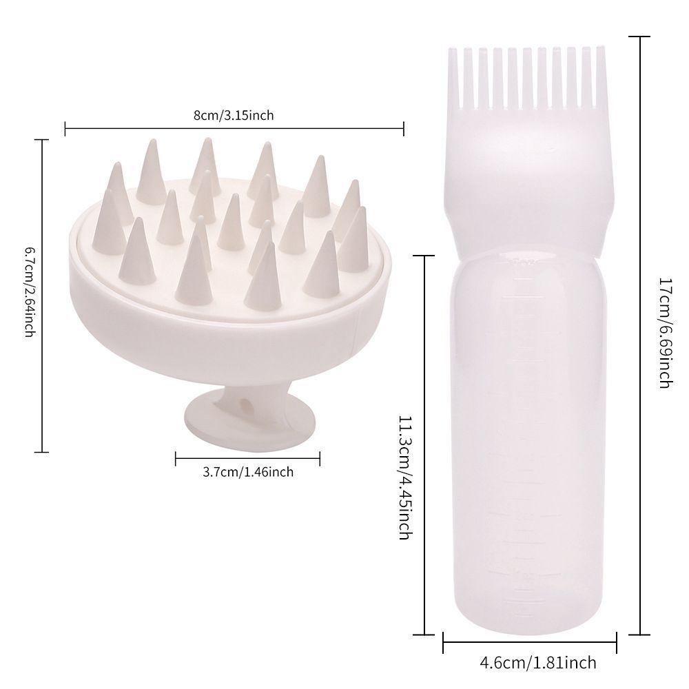 

Бутылка-дозатор для масла для волос, аппликатор-гребень для корней, дозатор для масла для волос, многоразовый массажер для кожи головы, щетка для шампуня, инструмент для окрашивания волос белый