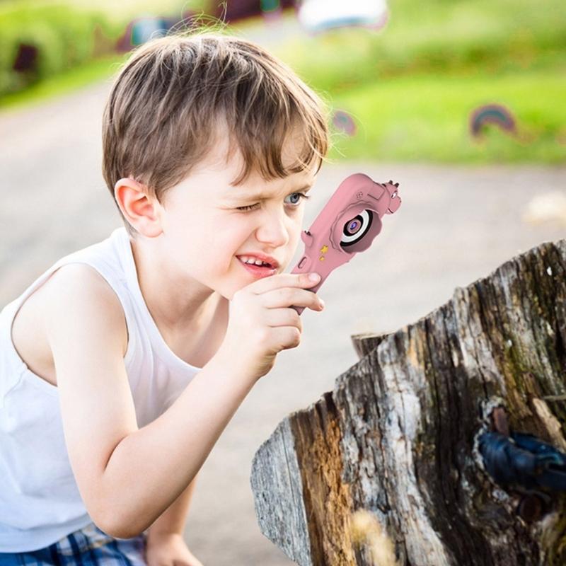 Handheld Kids Microscope Toy 500X 2 Display LED Light Educational Gift For Boys Girls Age 3 13