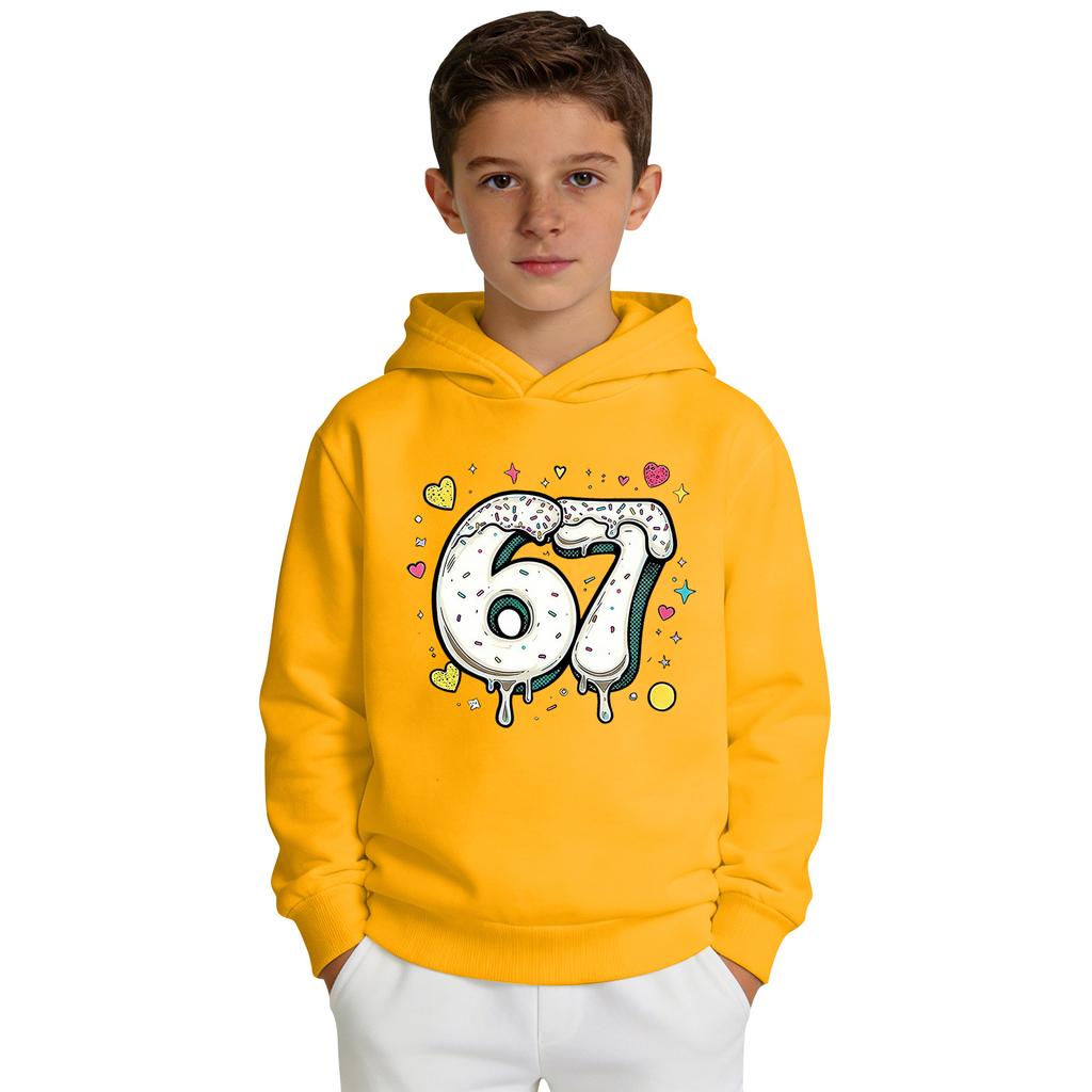 Boys' Printed Hooded Long,Sleeve Sweatshirt Casual Sports Comfort Sweatshirt