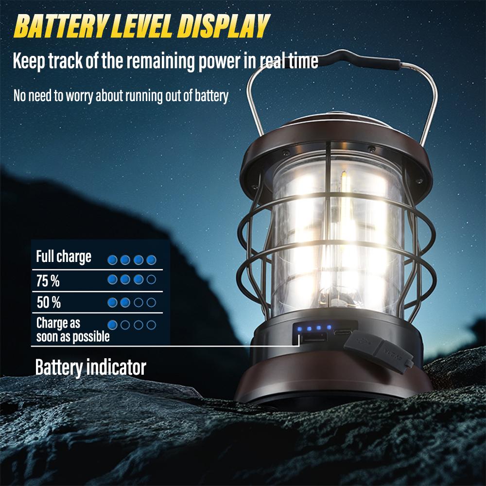Super bright SMD portable light Rechargeable lantern Outdoor searchlight Portable camping light with warm light + white light