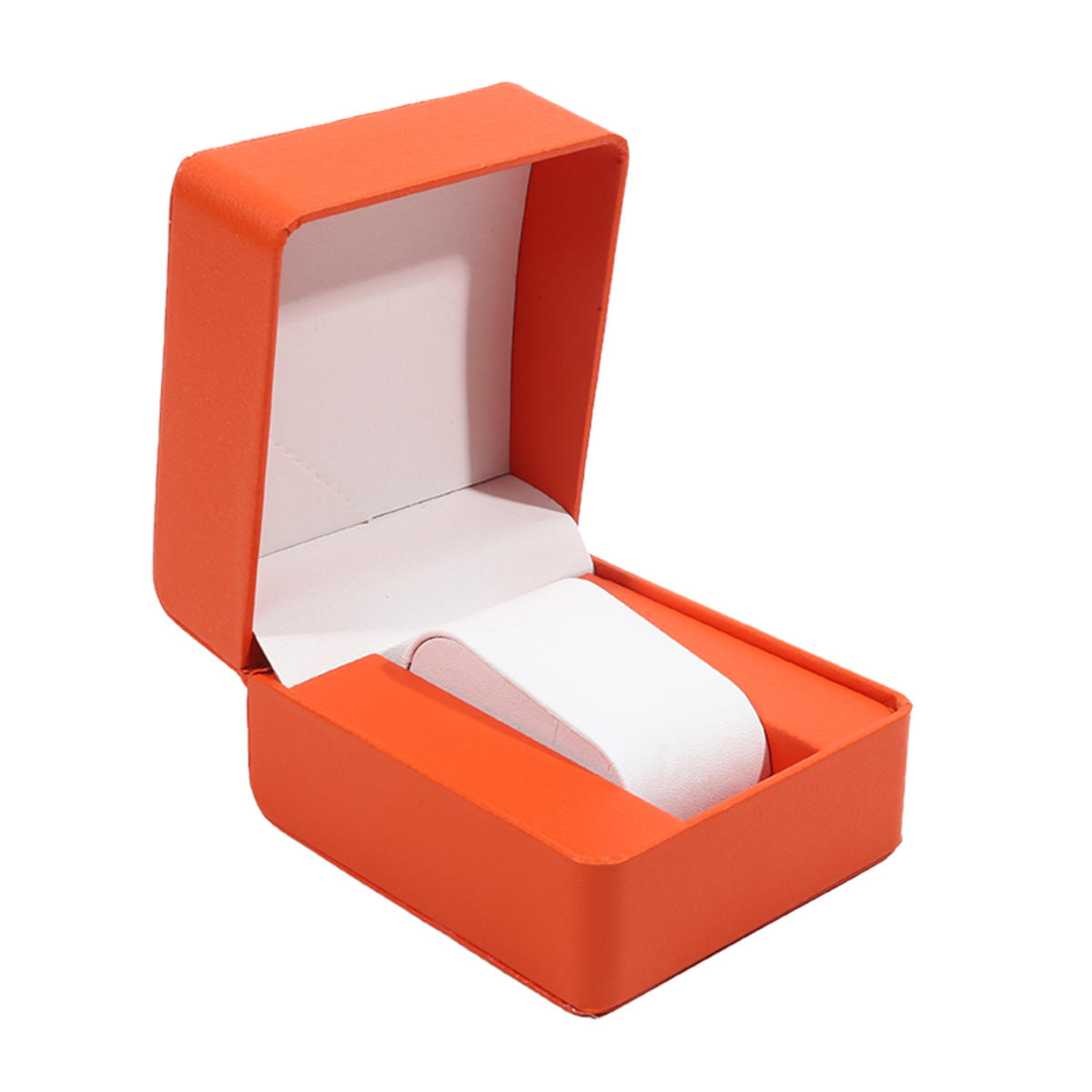 

Single Gift Box With Pillow PU Wristwatch Display Case Organizer For Men Clamshell Watchcase neto помаранчевий