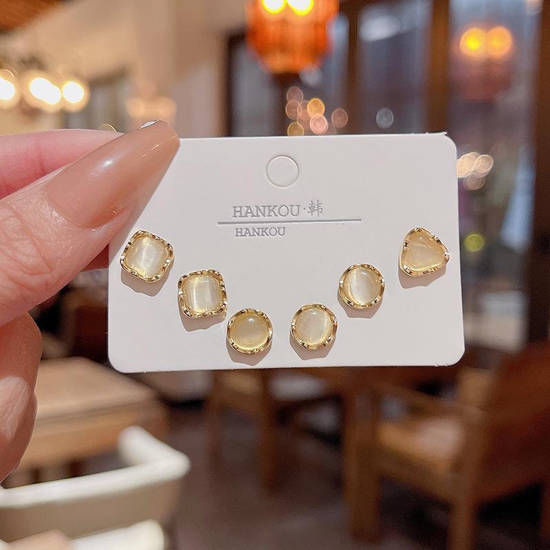 S925 Silver Needle Delicate Zircon Ear Set Small Stud Earrings