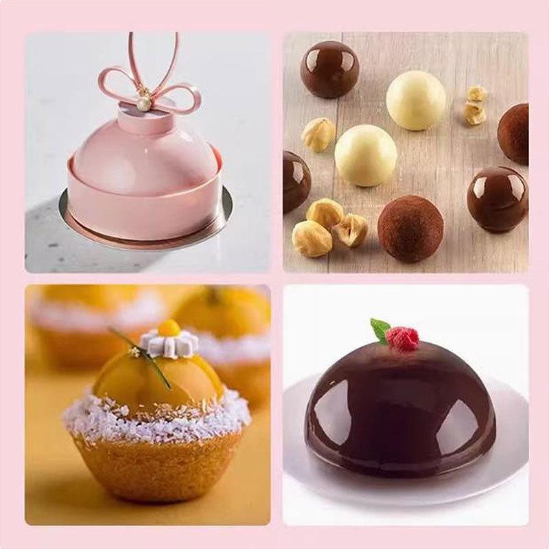 Silicone Molds for Round, Ball & Semicircle Shapes – Ideal for DIY Baking: Chocolate, Cupcakes, Puddings, Desserts Decoration