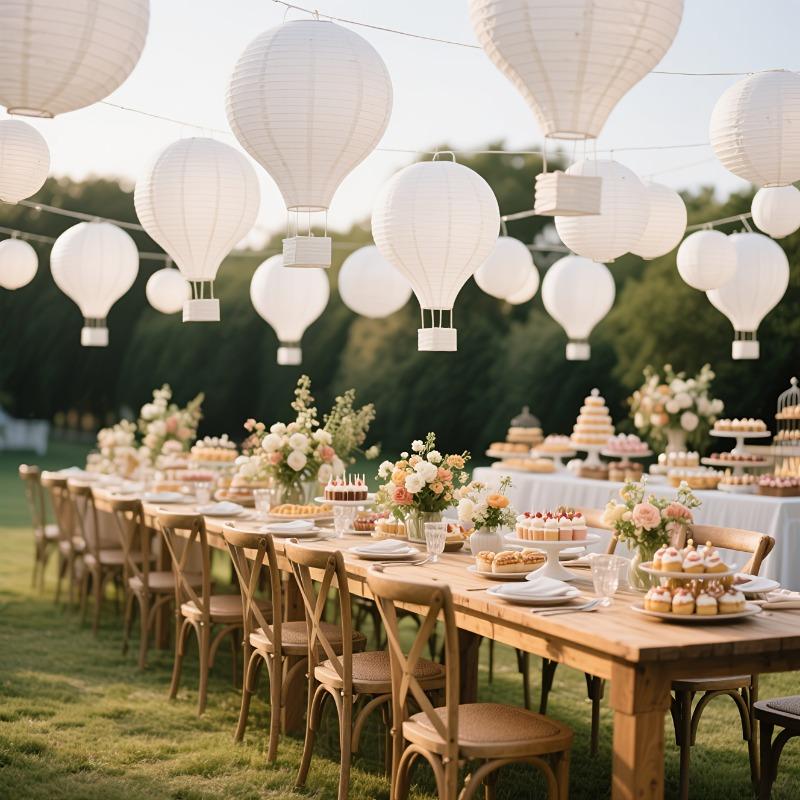 12-Pack Hanging Hot Air Balloon White Paper Lantern Set DIY Craft Wedding Birthday Engagement Party Home Classroom Hanging Decor
