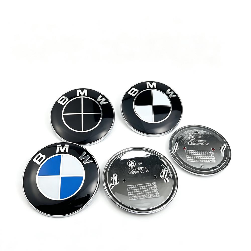 2pcs 74mm 82mm Chrome Base front rear boot badges hood trunk Emblem logo for bmw E46 E39 E38 E90 E60 F30 Z3 Z4 X5 X6 Accessories VGB96